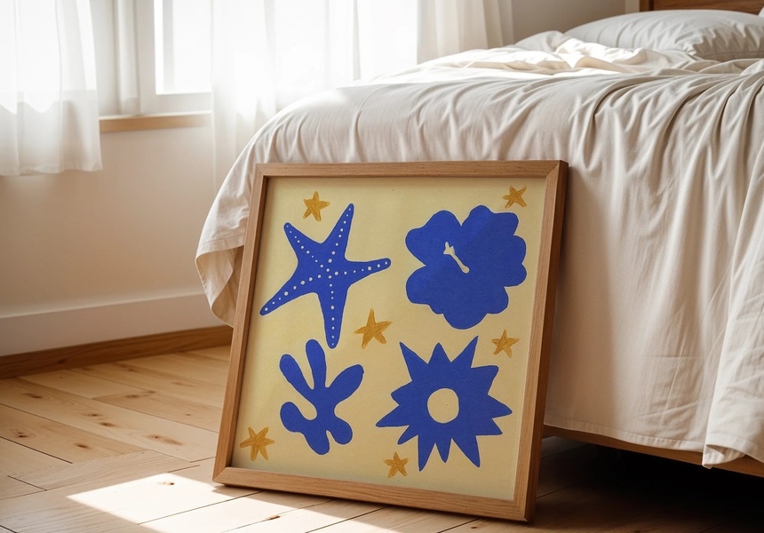 Sea pattern handprinted art print, £15.99, wearepropergood.com