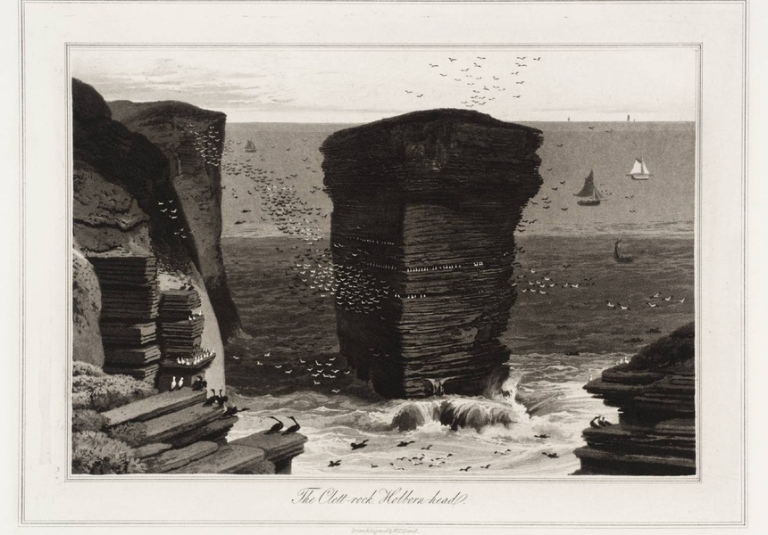 William Daniell, The Clett-rock, Holborn-head Date not known. Image Courtesy of Tate. On show at Tate Britain