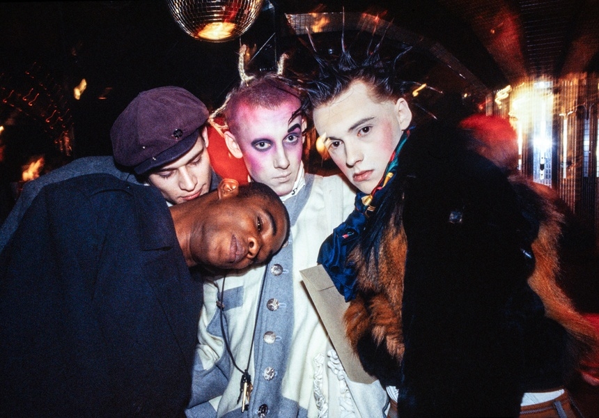 1986, Taboo at Maximus. Mark Batham, Dencil Williams, Marc Vaultier and Trojan. Photo: courtesy of Dave Swindells