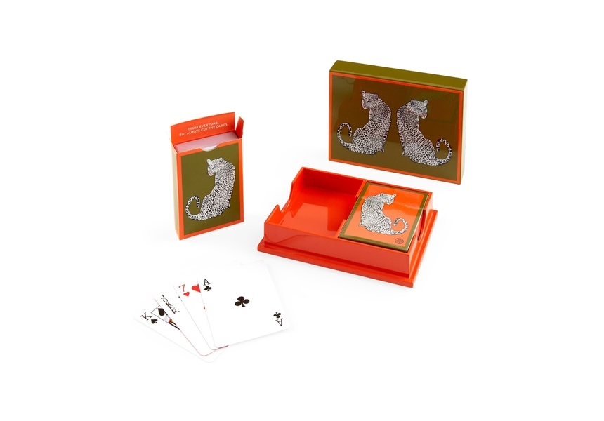 Jonathan Adler Leopard lacquer card set