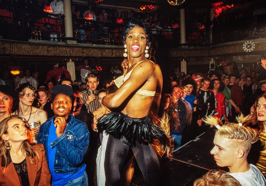 1990, KG Vogueing Ball at Cafe de Paris. Photo: courtesy of Dave Swindells